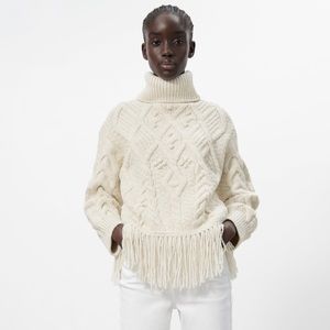 Zara fringed knit sweater